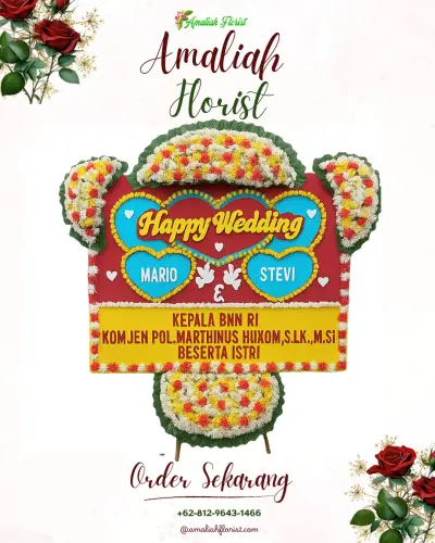 Karangan Papan Bunga Pernikahan di Dadok Tunggul Hitam